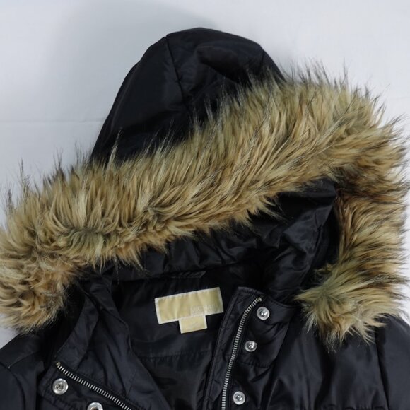 MICHAEL Michael Kors Women's Faux-Fur Trim Hooded Maxi Puffer Coat Small - Picture 4 of 9